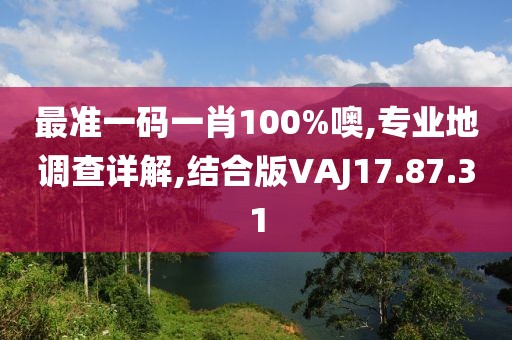 最准一码一肖100%噢,专业地调查详解,结合版VAJ17.87.31