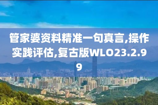 管家婆资料精准一句真言,操作实践评估,复古版WLO23.2.99