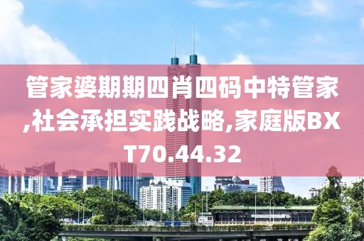 管家婆期期四肖四码中特管家,社会承担实践战略,家庭版BXT70.44.32