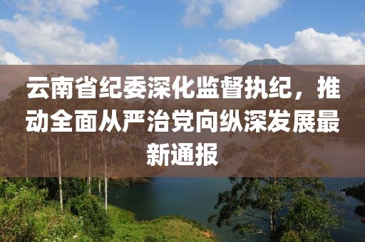 云南省纪委深化监督执纪，推动全面从严治党向纵深发展最新通报