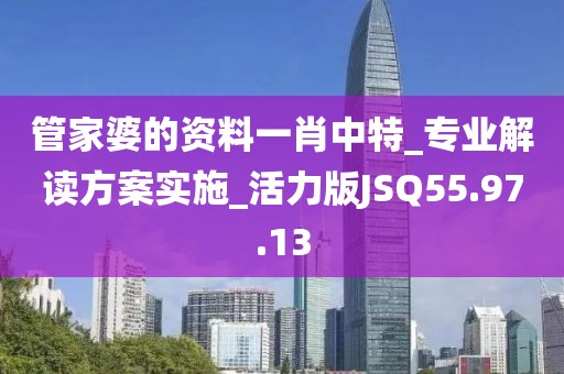 管家婆的资料一肖中特_专业解读方案实施_活力版JSQ55.97.13