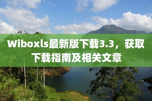 Wiboxls最新版下载3.3，获取下载指南及相关文章