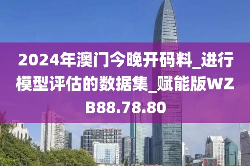 2024年澳门今晚开码料_进行模型评估的数据集_赋能版WZB88.78.80