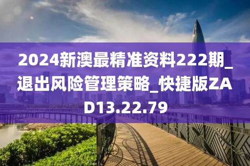 2024新澳最精准资料222期_退出风险管理策略_快捷版ZAD13.22.79