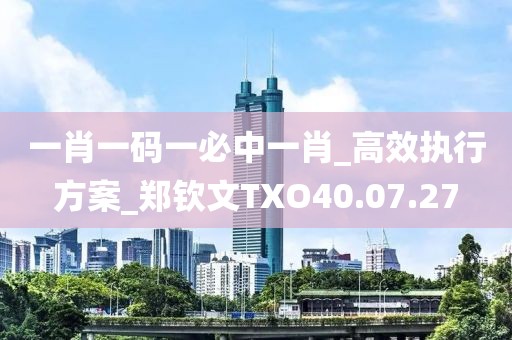 一肖一码一必中一肖_高效执行方案_郑钦文TXO40.07.27