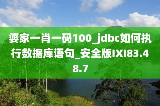 婆家一肖一码100_jdbc如何执行数据库语句_安全版IXI83.48.7