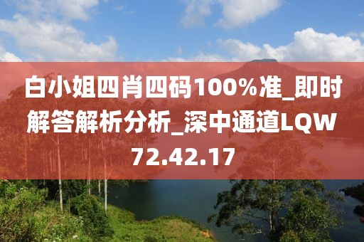 白小姐四肖四码100%准_即时解答解析分析_深中通道LQW72.42.17