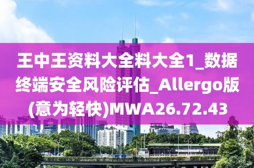 王中王资料大全料大全1_数据终端安全风险评估_Allergo版(意为轻快)MWA26.72.43