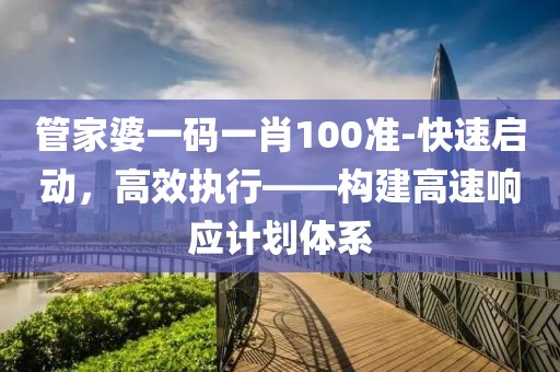 管家婆一码一肖100准-快速启动，高效执行——构建高速响应计划体系