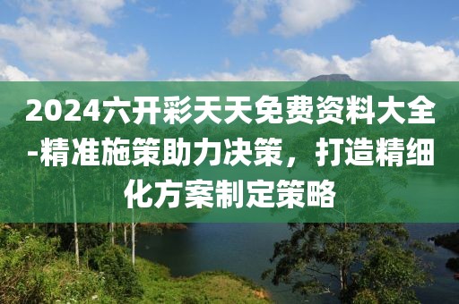 2024六开彩天天免费资料大全-精准施策助力决策，打造精细化方案制定策略