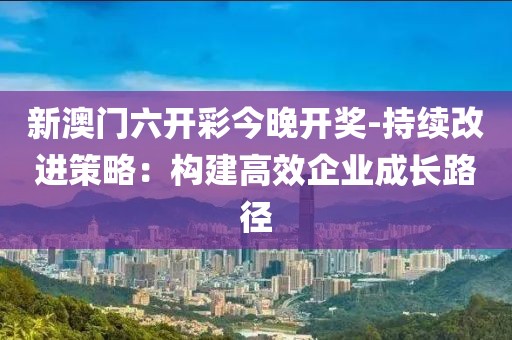 新澳门六开彩今晚开奖-持续改进策略：构建高效企业成长路径