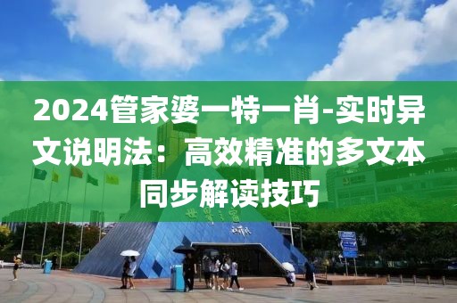 2024管家婆一特一肖-实时异文说明法：高效精准的多文本同步解读技巧