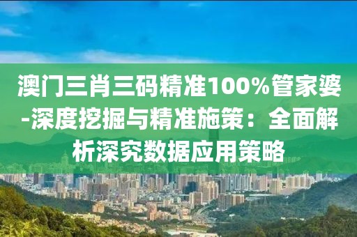 澳门三肖三码精准100%管家婆-深度挖掘与精准施策：全面解析深究数据应用策略