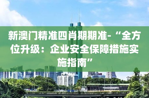 新澳门精准四肖期期准-“全方位升级：企业安全保障措施实施指南”