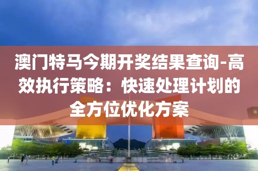 澳门特马今期开奖结果查询-高效执行策略：快速处理计划的全方位优化方案