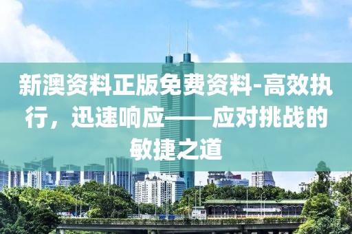 新澳资料正版免费资料-高效执行，迅速响应——应对挑战的敏捷之道