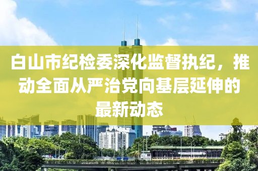 白山市纪检委深化监督执纪，推动全面从严治党向基层延伸的最新动态