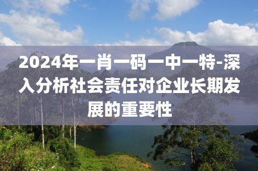 2024年一肖一码一中一特-深入分析社会责任对企业长期发展的重要性