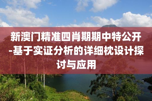 新澳门精准四肖期期中特公开-基于实证分析的详细枕设计探讨与应用