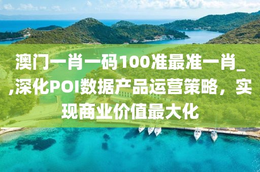 澳门一肖一码100准最准一肖_,深化POI数据产品运营策略，实现商业价值最大化