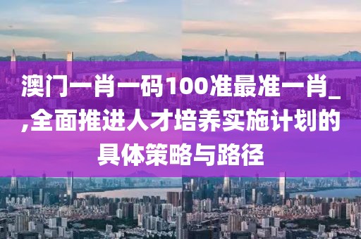 澳门一肖一码100准最准一肖_,全面推进人才培养实施计划的具体策略与路径