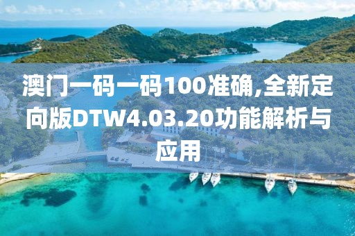 澳门一码一码100准确,全新定向版DTW4.03.20功能解析与应用