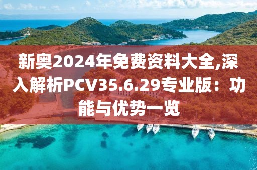 新奥2024年免费资料大全,深入解析PCV35.6.29专业版：功能与优势一览