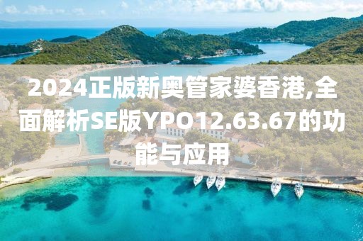 2024正版新奥管家婆香港,全面解析SE版YPO12.63.67的功能与应用