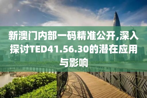 新澳门内部一码精准公开,深入探讨TED41.56.30的潜在应用与影响