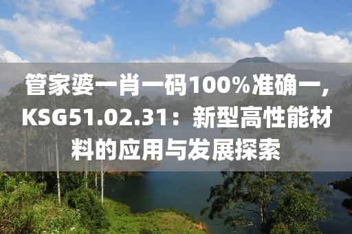 管家婆一肖一码100%准确一,KSG51.02.31：新型高性能材料的应用与发展探索