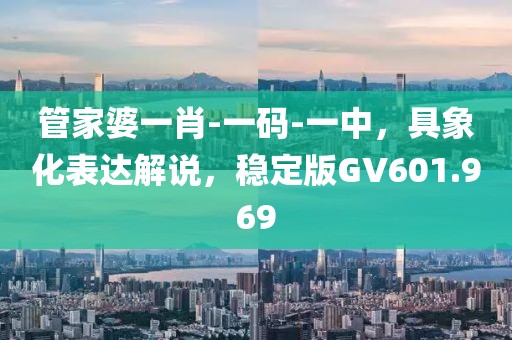 管家婆一肖-一码-一中，具象化表达解说，稳定版GV601.969