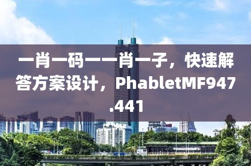 一肖一码一一肖一子，快速解答方案设计，PhabletMF947.441