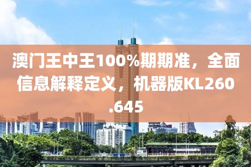 澳门王中王100%期期准，全面信息解释定义，机器版KL260.645