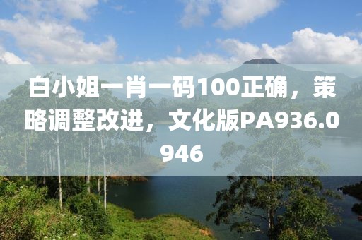 白小姐一肖一码100正确，策略调整改进，文化版PA936.0946