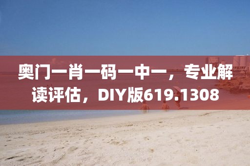 奥门一肖一码一中一，专业解读评估，DIY版619.1308