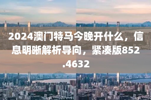 2024澳门特马今晚开什么，信息明晰解析导向，紧凑版852.4632