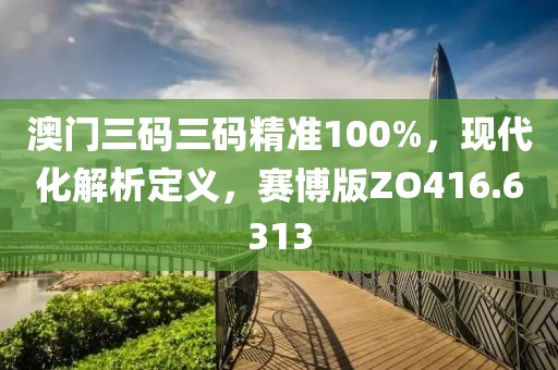 澳门三码三码精准100%，现代化解析定义，赛博版ZO416.6313