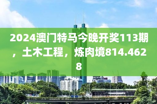 2024澳门特马今晚开奖113期，土木工程，炼肉境814.4628