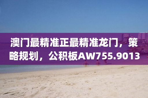 澳门最精准正最精准龙门，策略规划，公积板AW755.9013