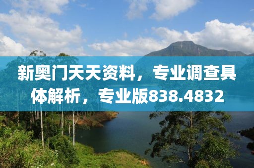 新奥门天天资料，专业调查具体解析，专业版838.4832