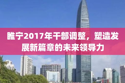 睢宁2017年干部调整，塑造发展新篇章的未来领导力