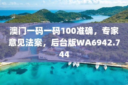 澳门一码一码100准确，专家意见法案，后台版WA6942.744