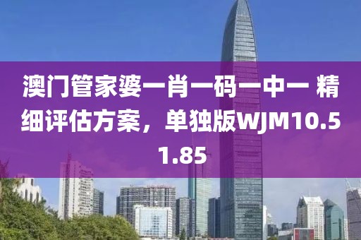 澳门管家婆一肖一码一中一 精细评估方案，单独版WJM10.51.85