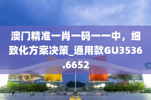 澳门精准一肖一码一一中，细致化方案决策_通用款GU3536.6652