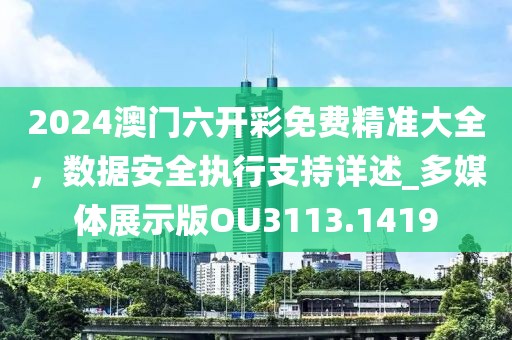 2024澳门六开彩免费精准大全，数据安全执行支持详述_多媒体展示版OU3113.1419