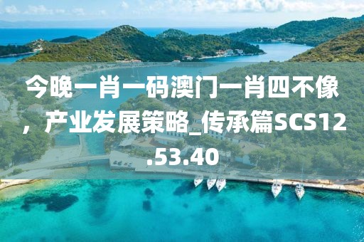 今晚一肖一码澳门一肖四不像，产业发展策略_传承篇SCS12.53.40