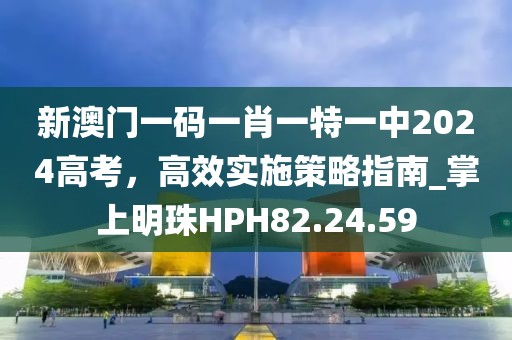 新澳门一码一肖一特一中2024高考，高效实施策略指南_掌上明珠HPH82.24.59