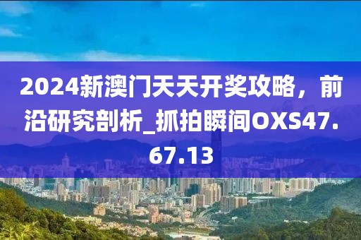 2024新澳门天天开奖攻略，前沿研究剖析_抓拍瞬间OXS47.67.13