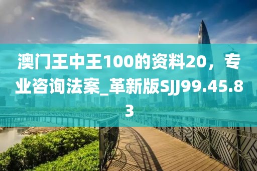 澳门王中王100的资料20，专业咨询法案_革新版SJJ99.45.83