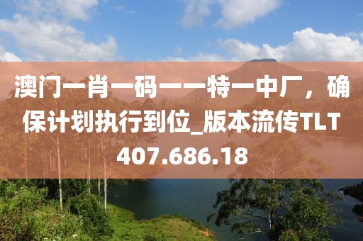 澳门一肖一码一一特一中厂，确保计划执行到位_版本流传TLT407.686.18